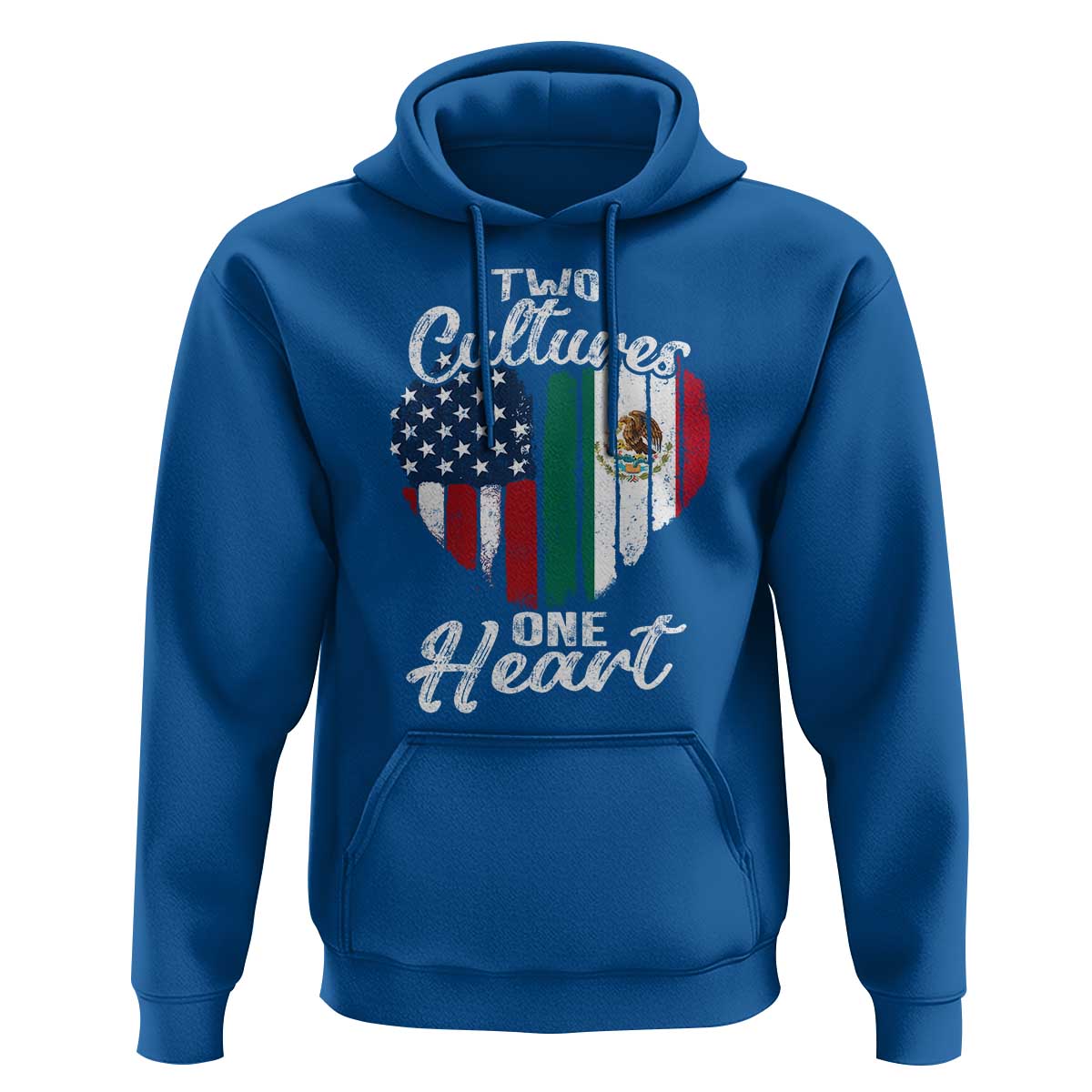 Mexican Roots Hoodie Mexican American Flag Two Cultures One Heart - Wonder Print Shop