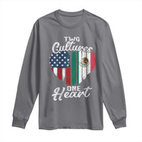 Mexican Roots Long Sleeve Shirt Mexican American Flag Two Cultures One Heart - Wonder Print Shop