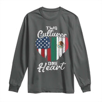 Mexican Roots Long Sleeve Shirt Mexican American Flag Two Cultures One Heart - Wonder Print Shop