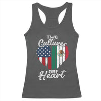 Mexican Roots Racerback Tank Top Mexican American Flag Two Cultures One Heart - Wonder Print Shop