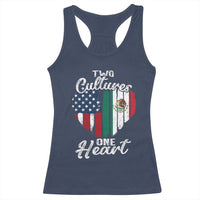 Mexican Roots Racerback Tank Top Mexican American Flag Two Cultures One Heart - Wonder Print Shop