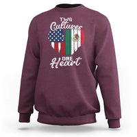 Mexican Roots Sweatshirt Mexican American Flag Two Cultures One Heart - Wonder Print Shop