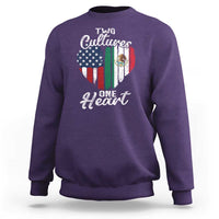 Mexican Roots Sweatshirt Mexican American Flag Two Cultures One Heart - Wonder Print Shop