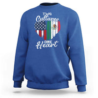 Mexican Roots Sweatshirt Mexican American Flag Two Cultures One Heart - Wonder Print Shop
