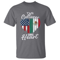 Mexican Roots T Shirt Mexican American Flag Two Cultures One Heart - Wonder Print Shop