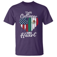 Mexican Roots T Shirt Mexican American Flag Two Cultures One Heart - Wonder Print Shop