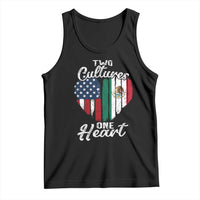 Mexican Roots Tank Top Mexican American Flag Two Cultures One Heart - Wonder Print Shop