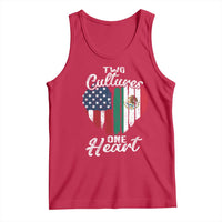 Mexican Roots Tank Top Mexican American Flag Two Cultures One Heart - Wonder Print Shop