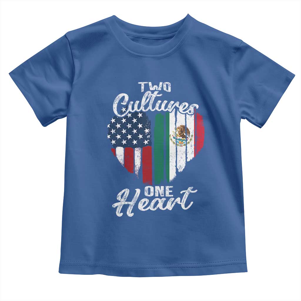 Mexican Roots Toddler T Shirt Mexican American Flag Two Cultures One Heart - Wonder Print Shop