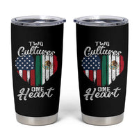 Mexican Roots Tumbler Cup Mexican American Flag Two Cultures One Heart - Wonder Print Shop
