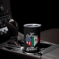 Mexican Roots Tumbler Cup Mexican American Flag Two Cultures One Heart - Wonder Print Shop