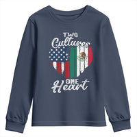 Mexican Roots Youth Sweatshirt Mexican American Flag Two Cultures One Heart - Wonder Print Shop