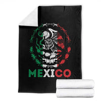 Mexico Coat of Arms Throw Blanket Eagle Mexican Flag Mexico Heritage Roots - Wonder Print Shop
