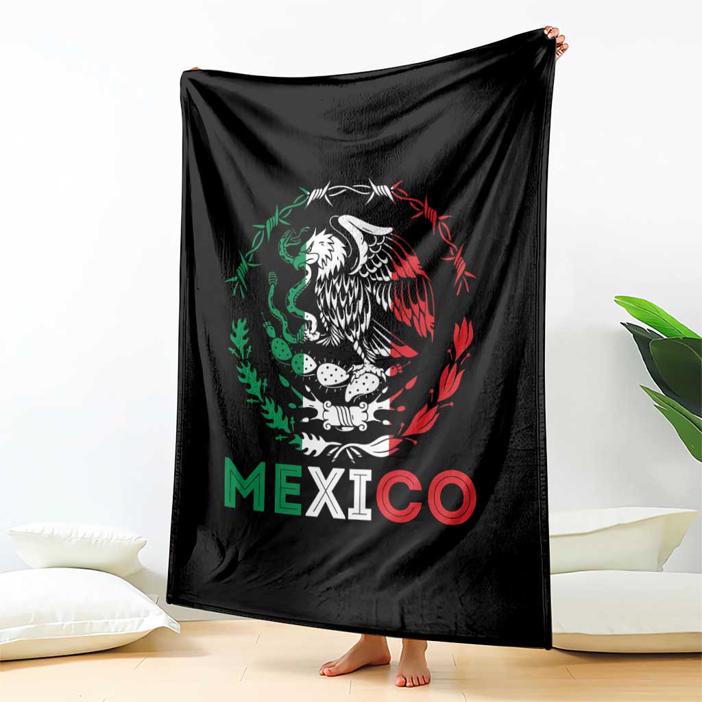 Mexico Coat of Arms Throw Blanket Eagle Mexican Flag Mexico Heritage Roots - Wonder Print Shop