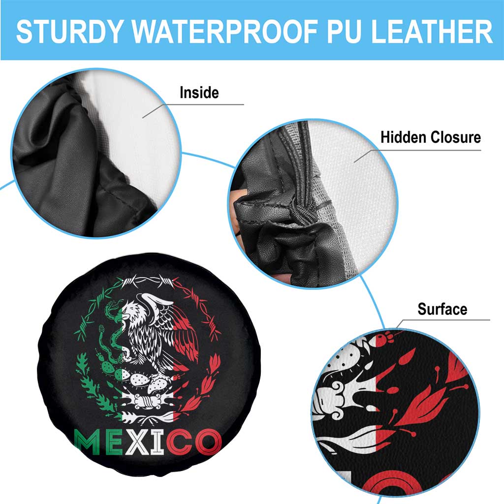 Mexico Coat of Arms Spare Tire Cover Eagle Mexican Flag Mexico Heritage Roots - Wonder Print Shop