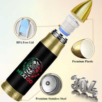 Mexico Coat of Arms Bullet Tumbler Eagle Mexican Flag Mexico Heritage Roots - Wonder Print Shop