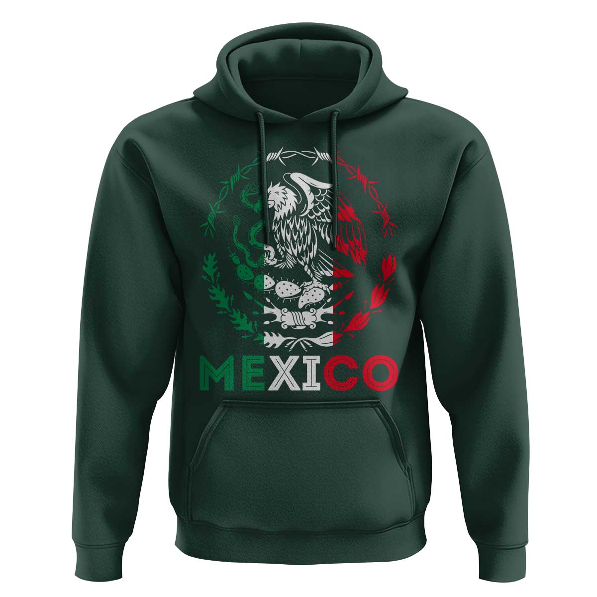 Mexico Coat of Arms Hoodie Eagle Mexican Flag Mexico Heritage Roots - Wonder Print Shop