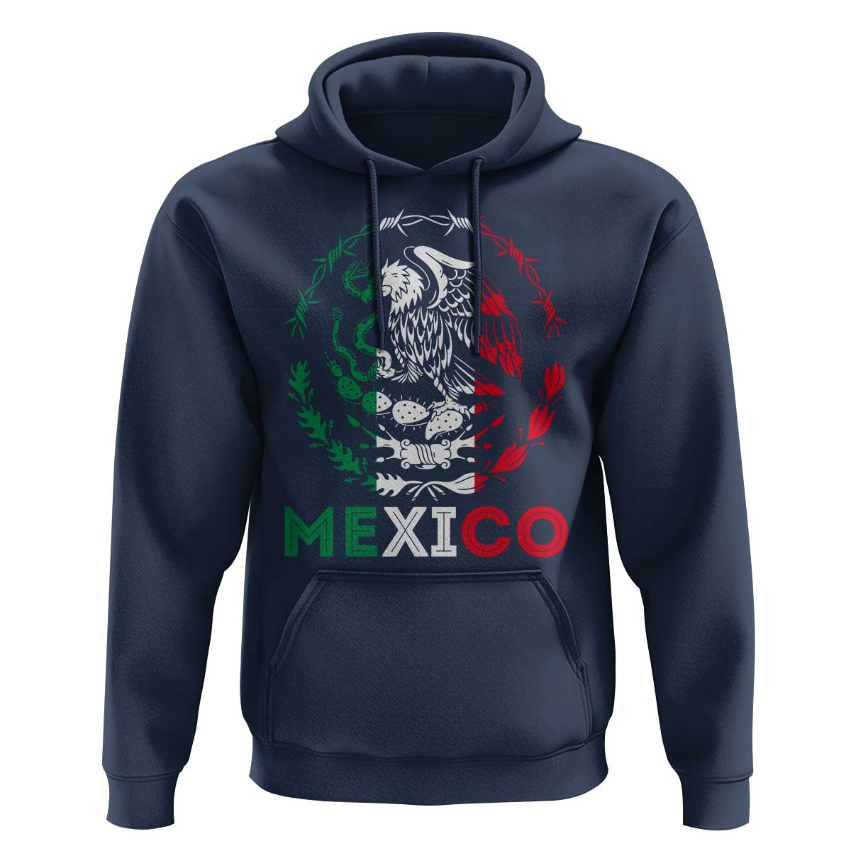 Mexico Coat of Arms Hoodie Eagle Mexican Flag Mexico Heritage Roots - Wonder Print Shop
