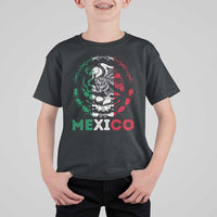Mexico Coat of Arms T Shirt For Kid Eagle Mexican Flag Mexico Heritage Roots - Wonder Print Shop