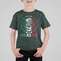 Mexico Coat of Arms T Shirt For Kid Eagle Mexican Flag Mexico Heritage Roots - Wonder Print Shop