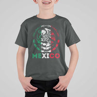 Mexico Coat of Arms T Shirt For Kid Eagle Mexican Flag Mexico Heritage Roots - Wonder Print Shop