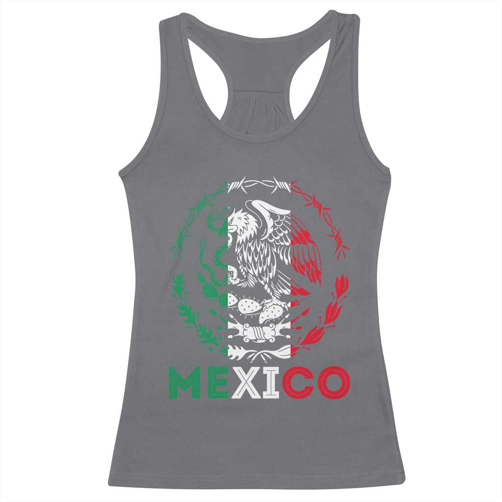 Mexico Coat of Arms Racerback Tank Top Eagle Mexican Flag Mexico Heritage Roots - Wonder Print Shop