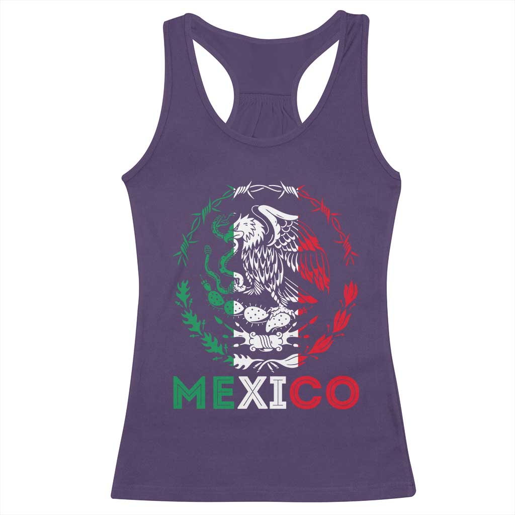 Mexico Coat of Arms Racerback Tank Top Eagle Mexican Flag Mexico Heritage Roots - Wonder Print Shop