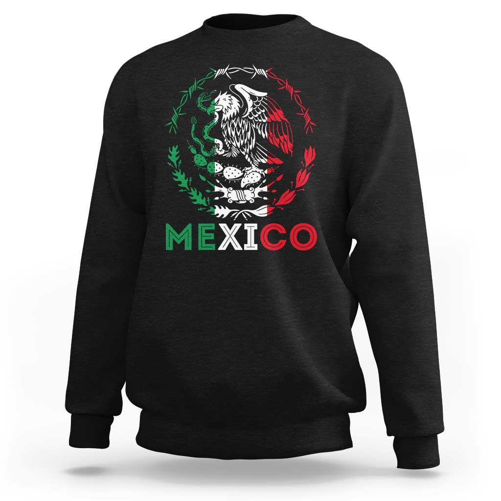 Mexico Coat of Arms Sweatshirt Eagle Mexican Flag Mexico Heritage Roots - Wonder Print Shop
