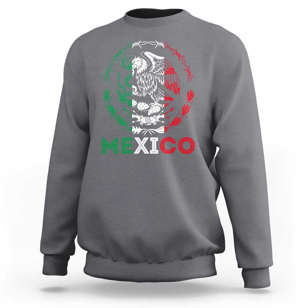Mexico Coat of Arms Sweatshirt Eagle Mexican Flag Mexico Heritage Roots - Wonder Print Shop