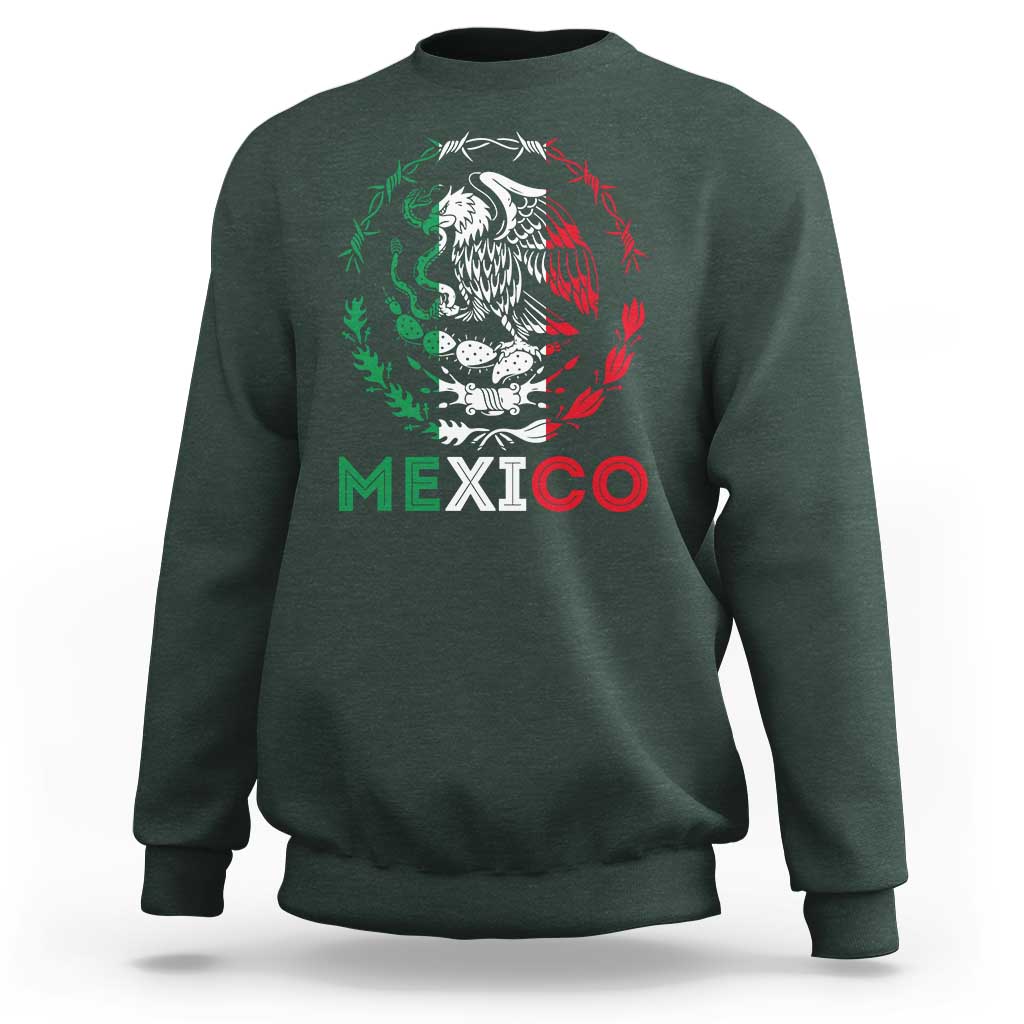 Mexico Coat of Arms Sweatshirt Eagle Mexican Flag Mexico Heritage Roots - Wonder Print Shop