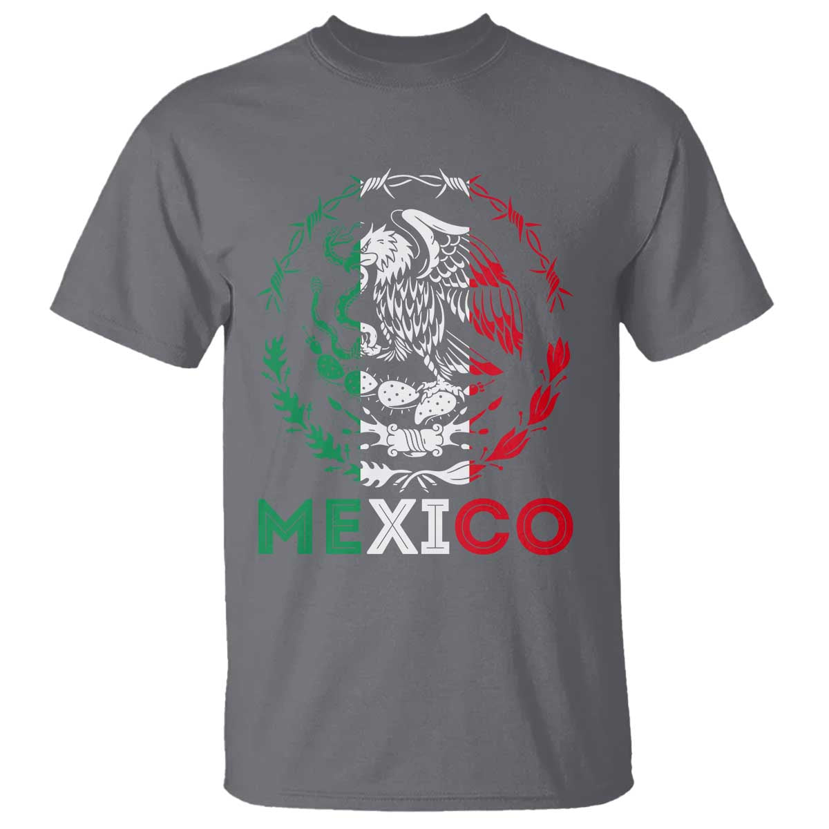 Mexico Coat of Arms T Shirt Eagle Mexican Flag Mexico Heritage Roots - Wonder Print Shop