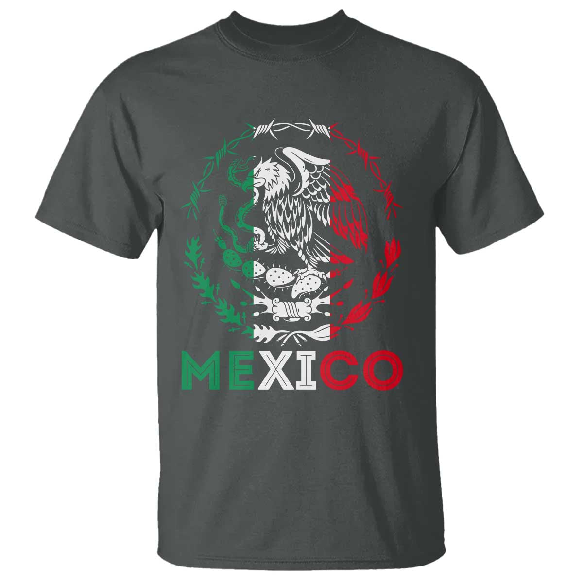 Mexico Coat of Arms T Shirt Eagle Mexican Flag Mexico Heritage Roots - Wonder Print Shop
