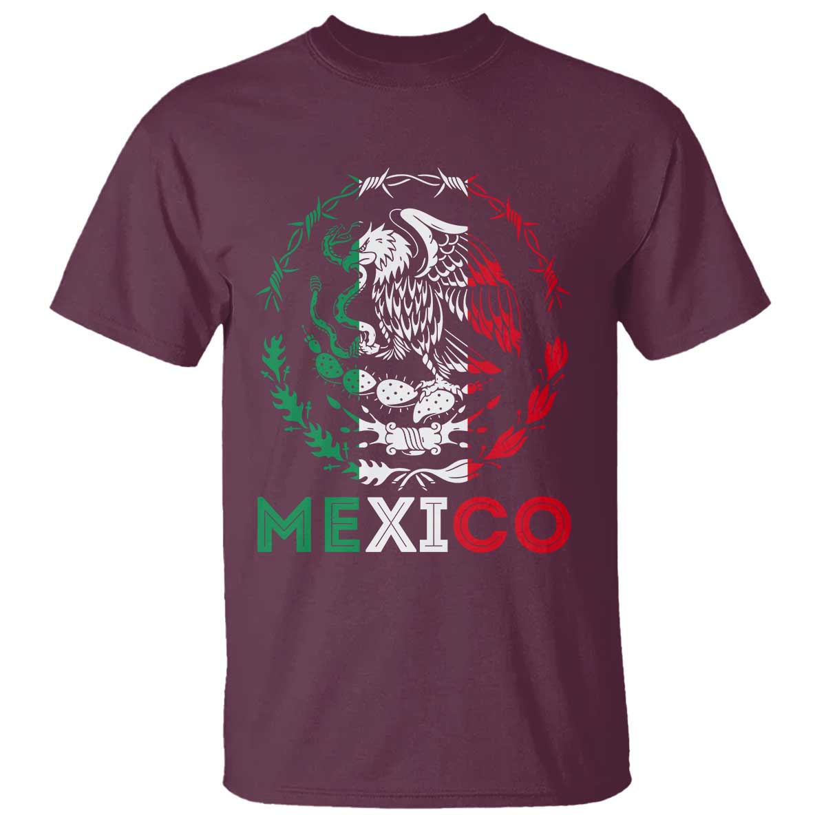 Mexico Coat of Arms T Shirt Eagle Mexican Flag Mexico Heritage Roots - Wonder Print Shop