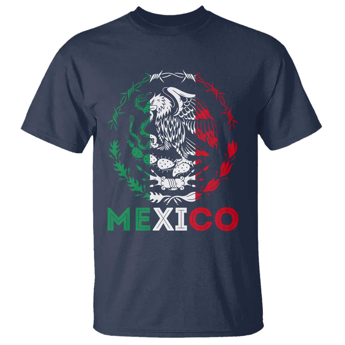 Mexico Coat of Arms T Shirt Eagle Mexican Flag Mexico Heritage Roots - Wonder Print Shop