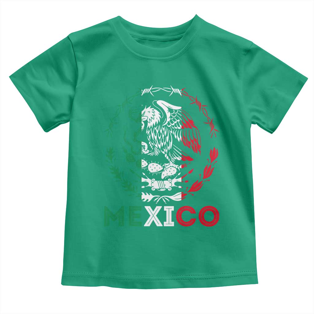 Mexico Coat of Arms Toddler T Shirt Eagle Mexican Flag Mexico Heritage Roots - Wonder Print Shop