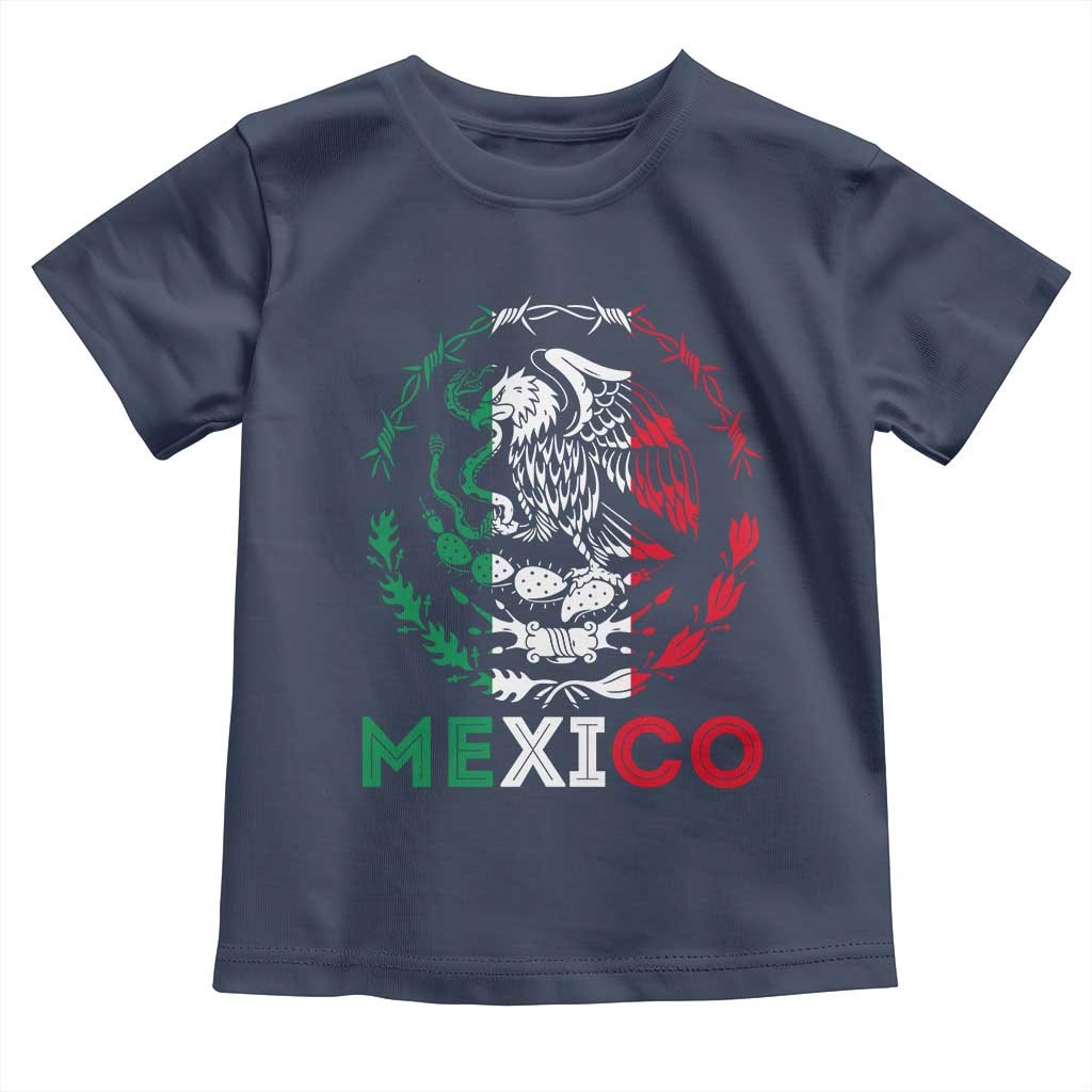 Mexico Coat of Arms Toddler T Shirt Eagle Mexican Flag Mexico Heritage Roots - Wonder Print Shop