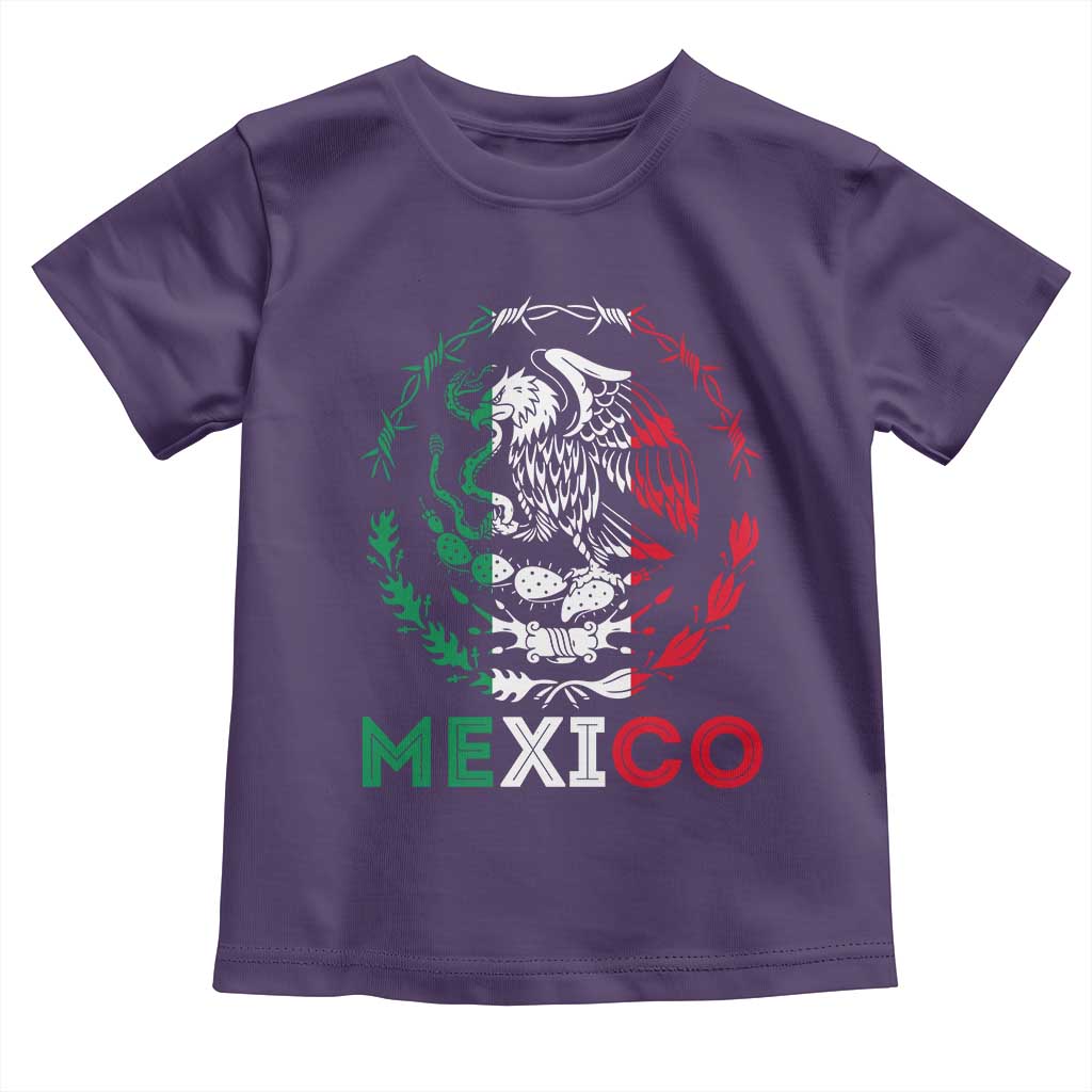 Mexico Coat of Arms Toddler T Shirt Eagle Mexican Flag Mexico Heritage Roots - Wonder Print Shop