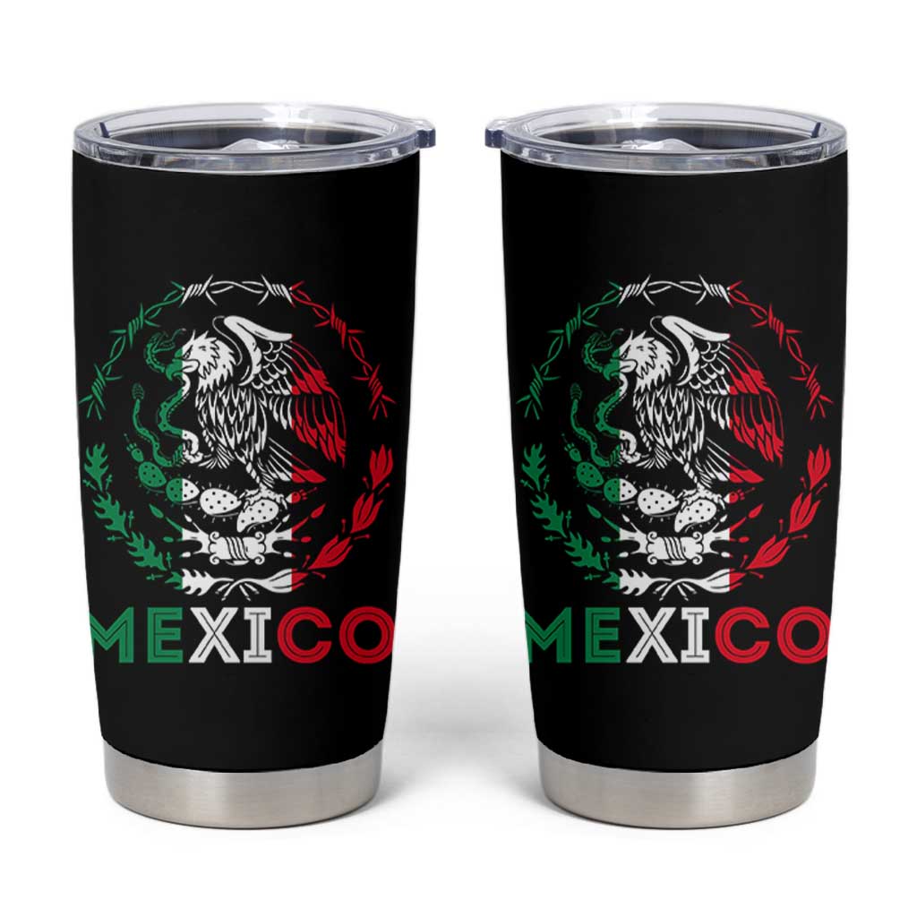 Mexico Coat of Arms Tumbler Cup Eagle Mexican Flag Mexico Heritage Roots - Wonder Print Shop