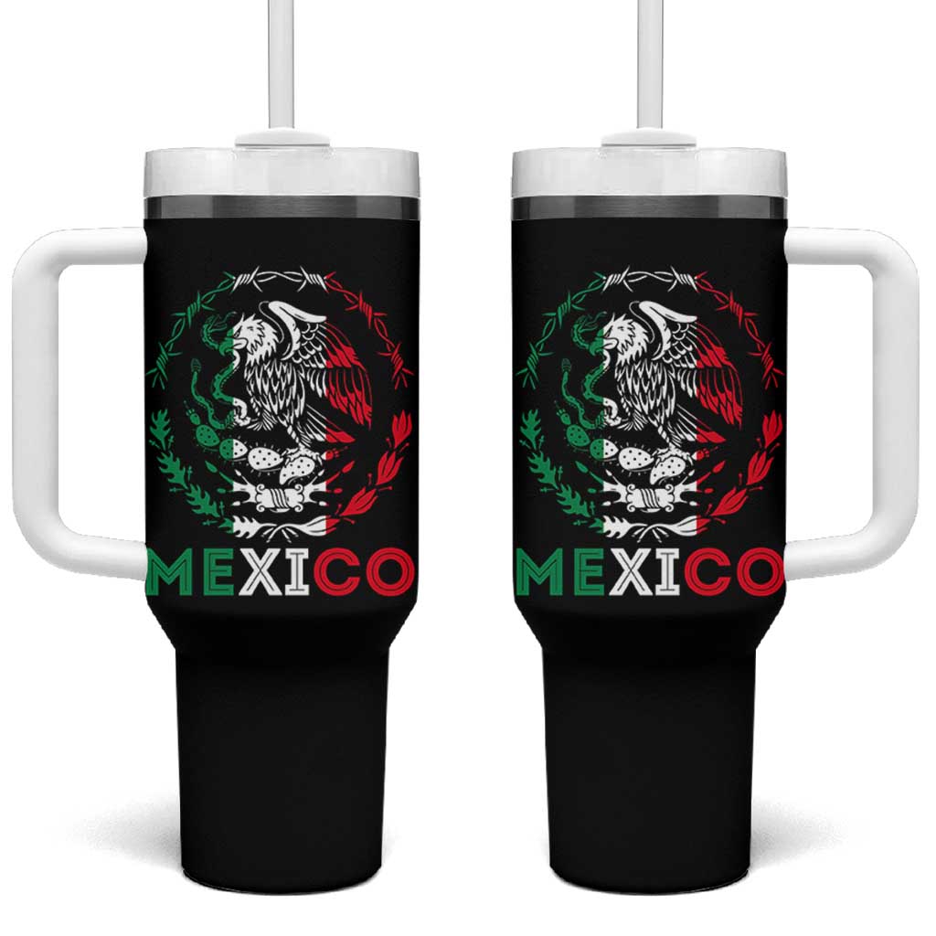 Mexico Coat of Arms Tumbler With Handle Eagle Mexican Flag Mexico Heritage Roots - Wonder Print Shop