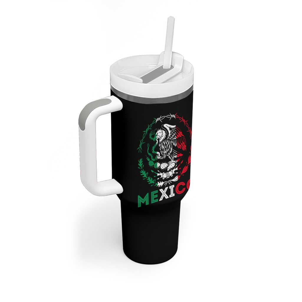 Mexico Coat of Arms Tumbler With Handle Eagle Mexican Flag Mexico Heritage Roots - Wonder Print Shop