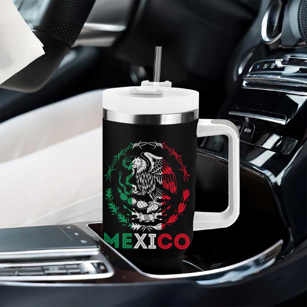 Mexico Coat of Arms Tumbler With Handle Eagle Mexican Flag Mexico Heritage Roots - Wonder Print Shop