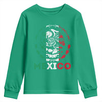 Mexico Coat of Arms Youth Sweatshirt Eagle Mexican Flag Mexico Heritage Roots - Wonder Print Shop