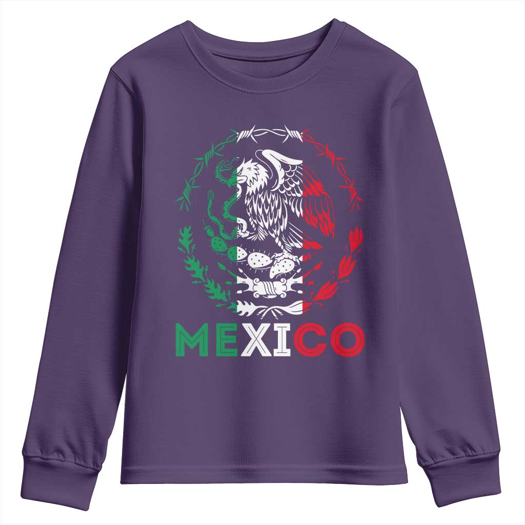 Mexico Coat of Arms Youth Sweatshirt Eagle Mexican Flag Mexico Heritage Roots - Wonder Print Shop