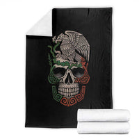 Mexico Coat of Arms Skull Throw Blanket Eagle Mexican Flag Mexico Heritage Roots - Wonder Print Shop