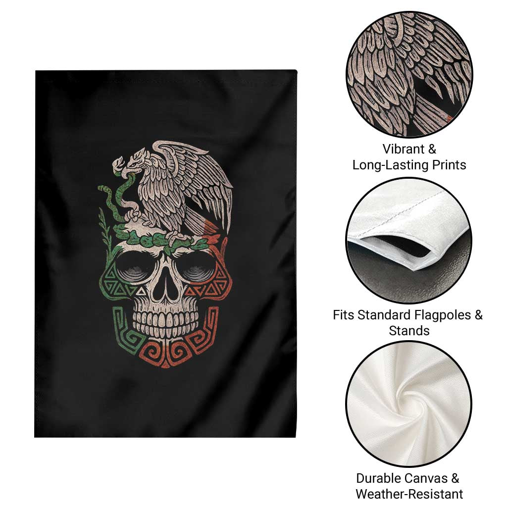 Mexico Coat of Arms Skull Garden Flag Eagle Mexican Flag Mexico Heritage Roots - Wonder Print Shop