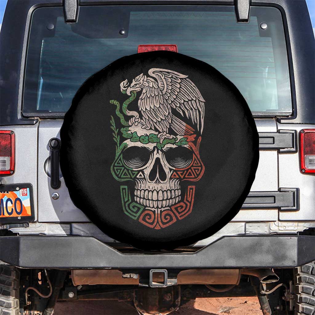 Mexico Coat of Arms Skull Spare Tire Cover Eagle Mexican Flag Mexico Heritage Roots - Wonder Print Shop