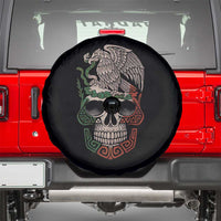 Mexico Coat of Arms Skull Spare Tire Cover Eagle Mexican Flag Mexico Heritage Roots - Wonder Print Shop