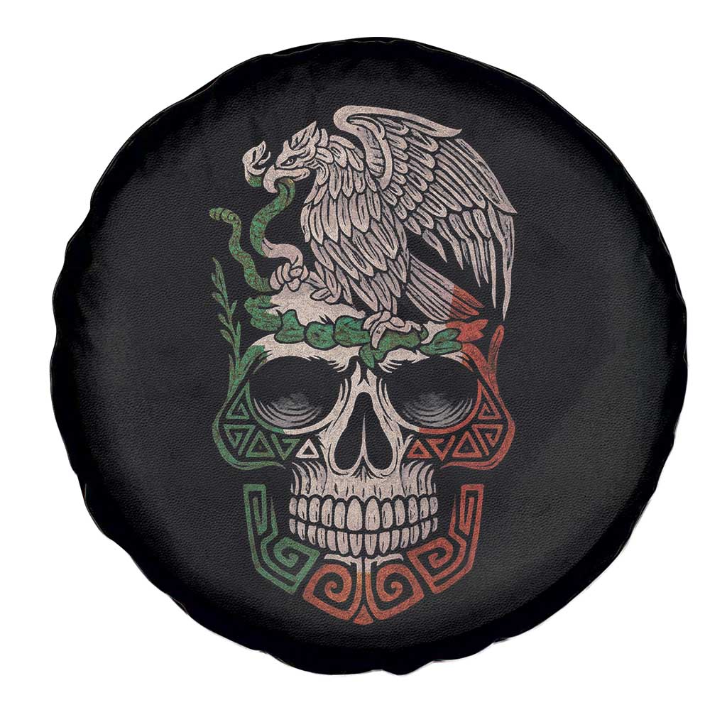 Mexico Coat of Arms Skull Spare Tire Cover Eagle Mexican Flag Mexico Heritage Roots - Wonder Print Shop
