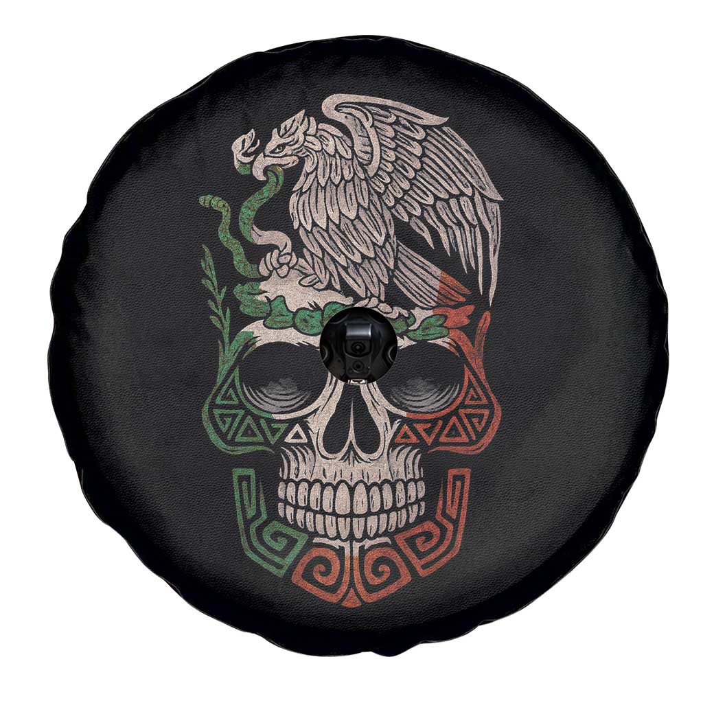 Mexico Coat of Arms Skull Spare Tire Cover Eagle Mexican Flag Mexico Heritage Roots - Wonder Print Shop