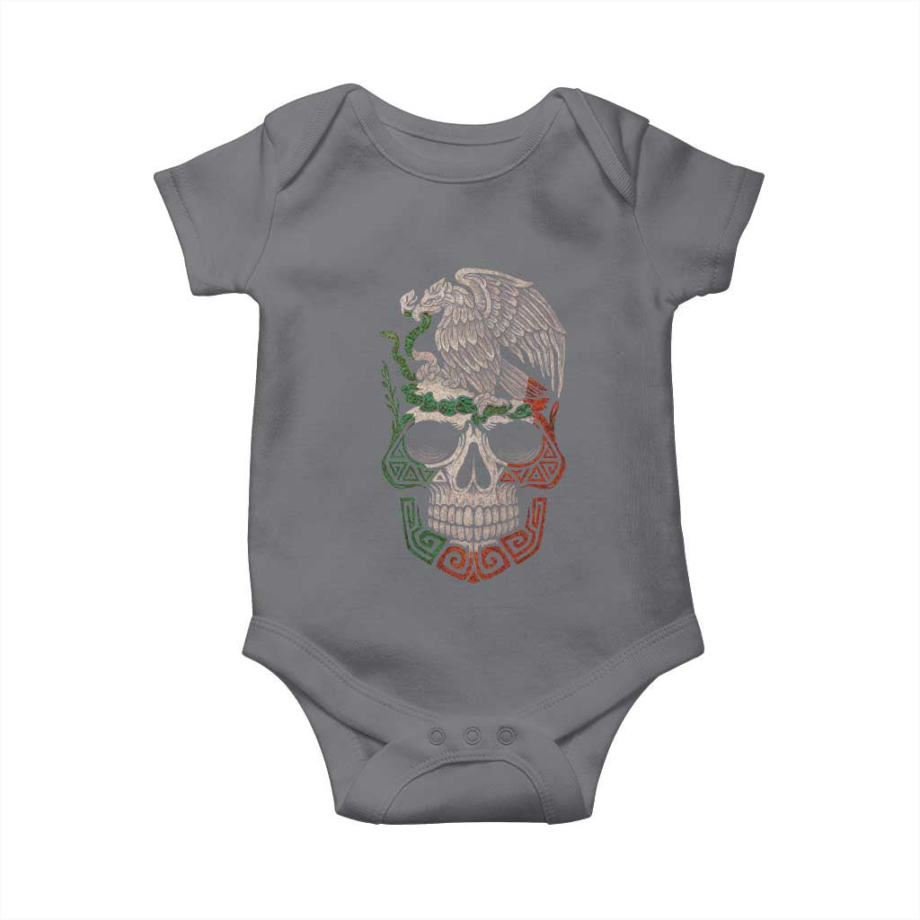 Mexico Coat of Arms Skull Baby Onesie Eagle Mexican Flag Mexico Heritage Roots - Wonder Print Shop